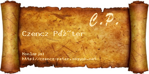 Czencz Péter névjegykártya