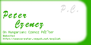 peter czencz business card